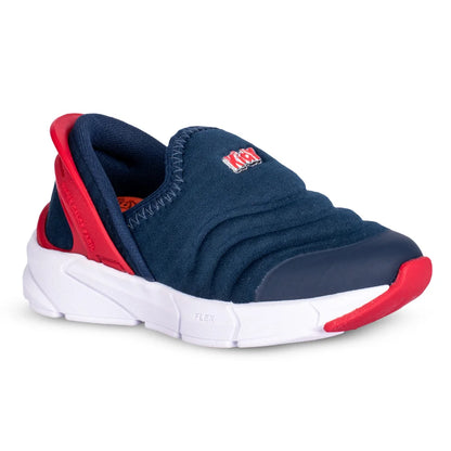 Tênis Infantil Menino Super Calce Fácil Kidy Marinho e Vermelho