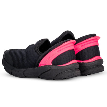 Tênis Infantil Menina Super Calce Fácil Kidy Preto e Pink Neon