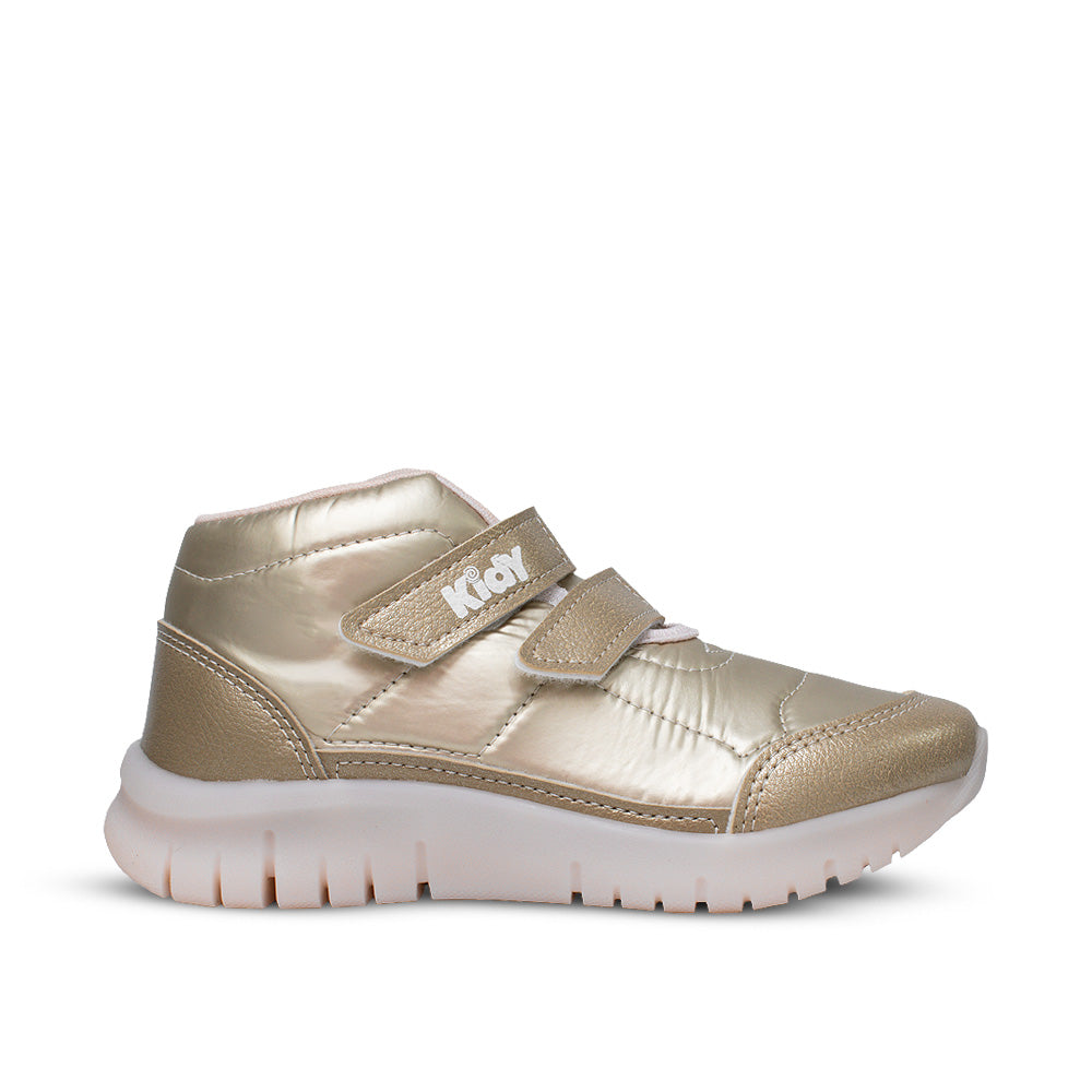 Tênis Infantil Cano Alto Menina Kidy Ultra Flex Ouro Velcro