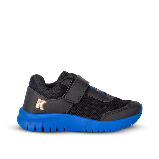 Tênis Infantil Kidy Ultra Flex Preto Azul e Laranja + Brinquedo