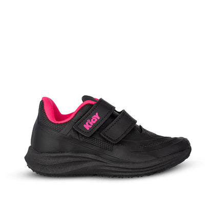 Tênis Menina Infantil Kidy Super Conforto Respitec Preto Pink Neon