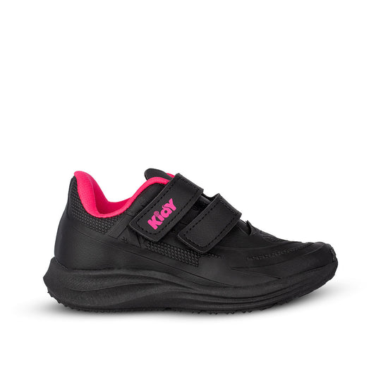 Tênis Menina Infantil Kidy Super Conforto Respitec Preto Pink Neon