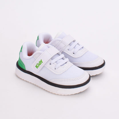 Tênis Infantil Menino Kidy Happy Casual Calce Fácil Branco Verde