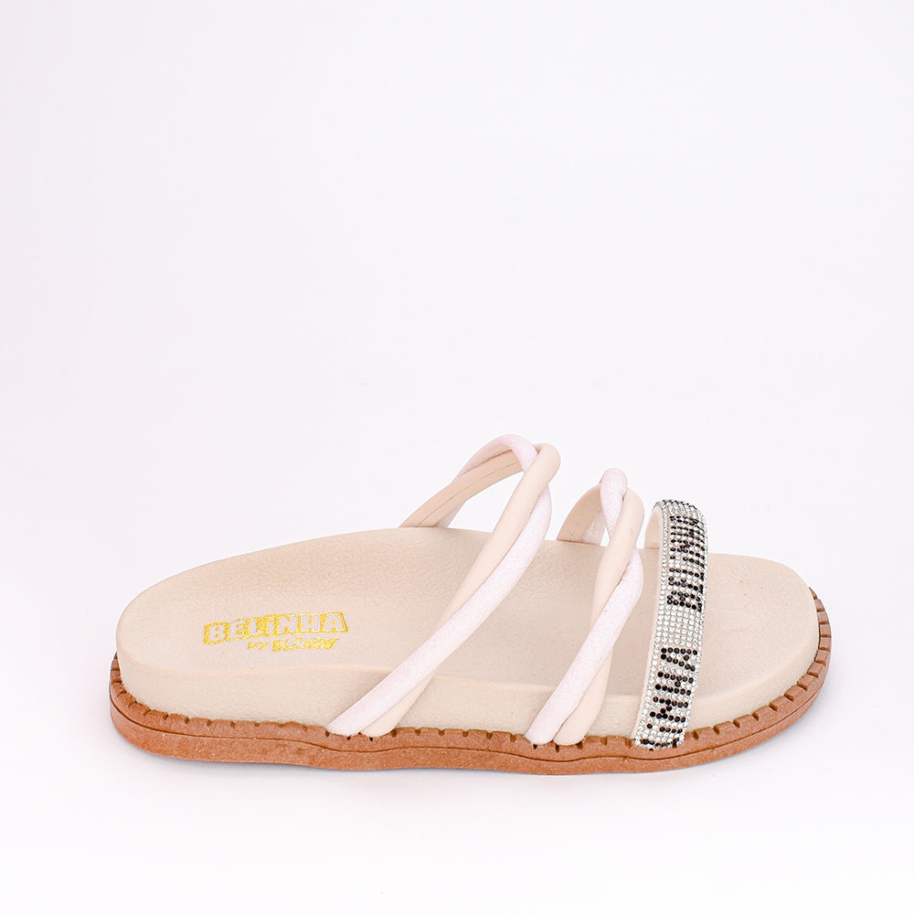 Sandália Menina Papete Birken Infantil Fashion Belinha Marfim
