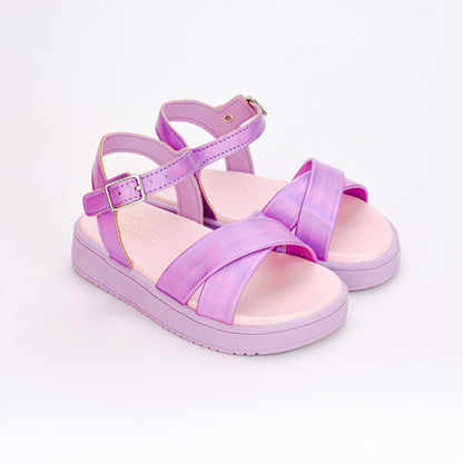 Sandália Menina Infantil Kidy Mini Flatform Com Brinquedo Surpresa Lilás