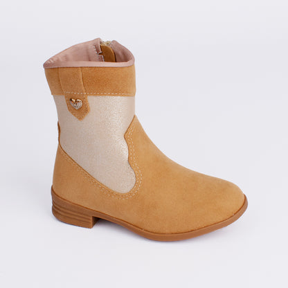 Bota Infantil Menina Montaria Kidy Baby Cano Médio Caramelo