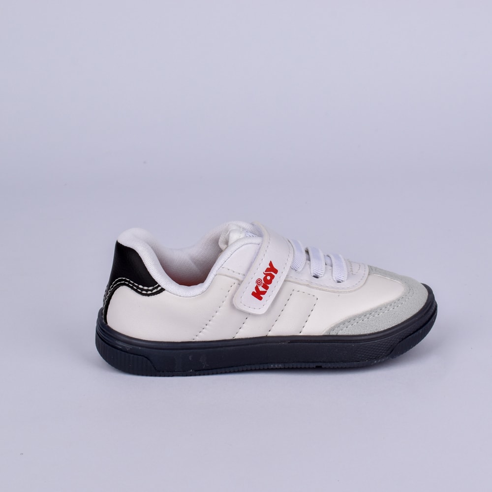 Tênis Menino Infantil Kidy Astral Branco e Preto