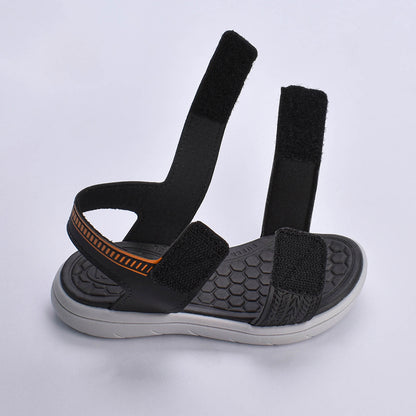 Sandália Kidy Toys Baby Preto e Laranja