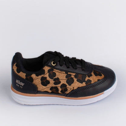 Tênis Menina Infantil RK 70 Preto e Onça - Kidy
