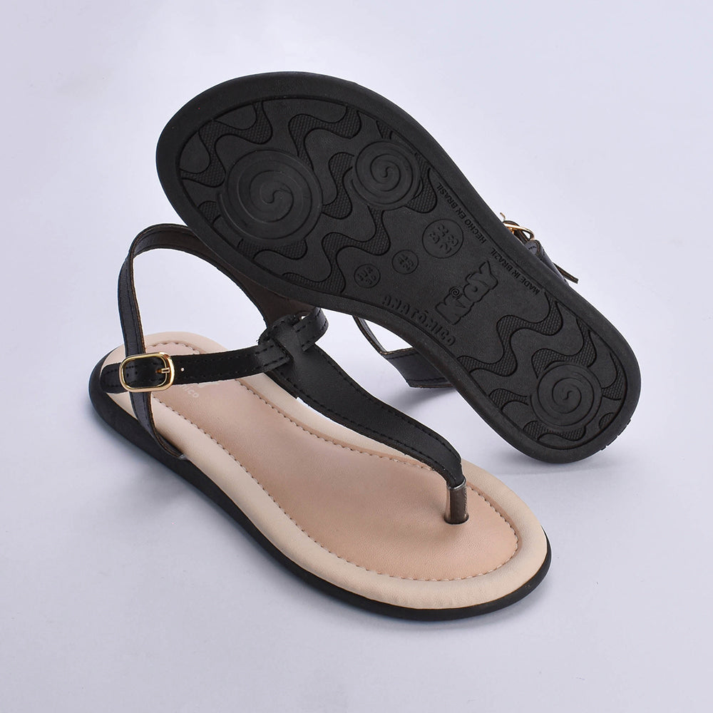 Sandália Menina Infantil Kidy Cristal Preta