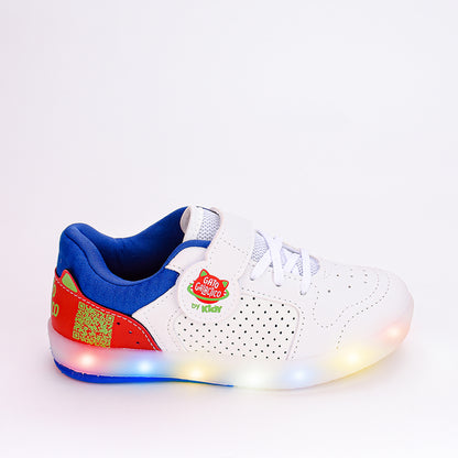 TÊNIS INFANTIL MENINO LED KIDY HYPE GALACTICO BRANCO/AZUL
