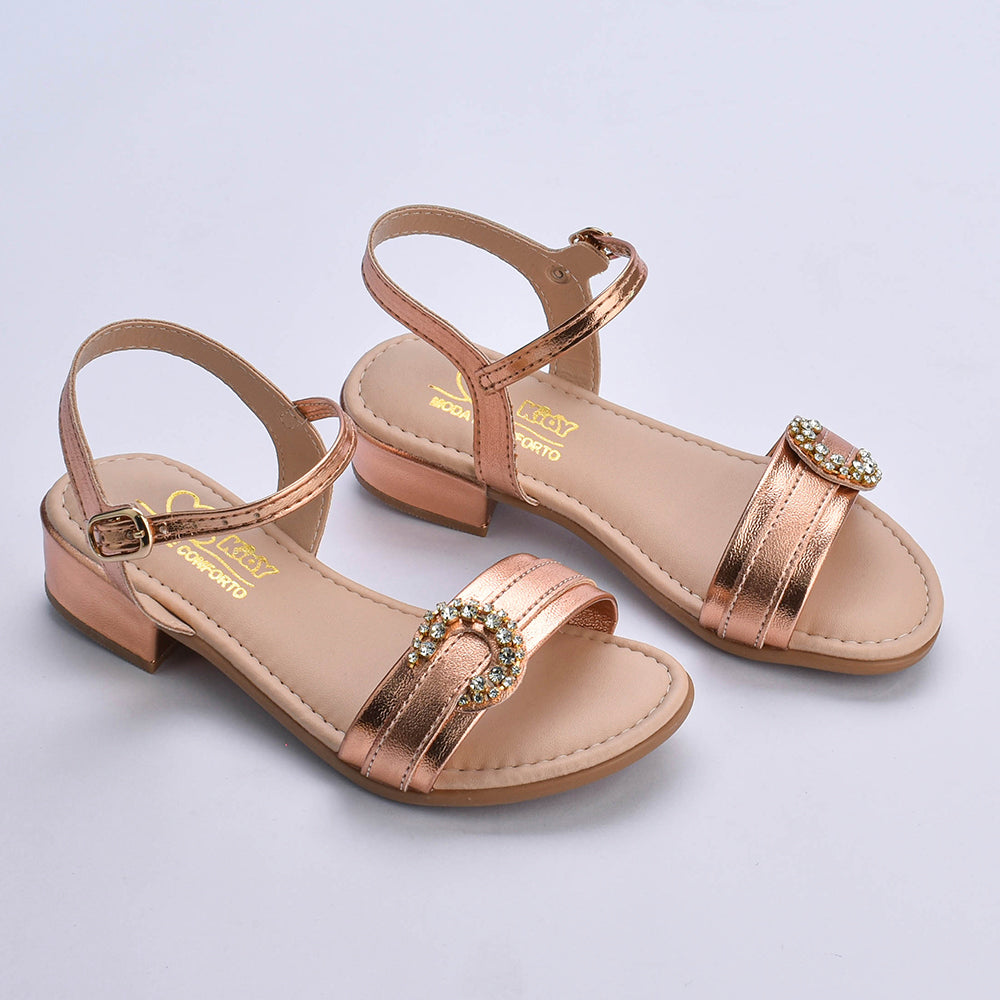 Sandália Infantil Menina Kidy Isis Bronze Confortável e Antiderrapante