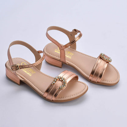 Sandália Infantil Menina Kidy Isis Bronze Confortável e Antiderrapante