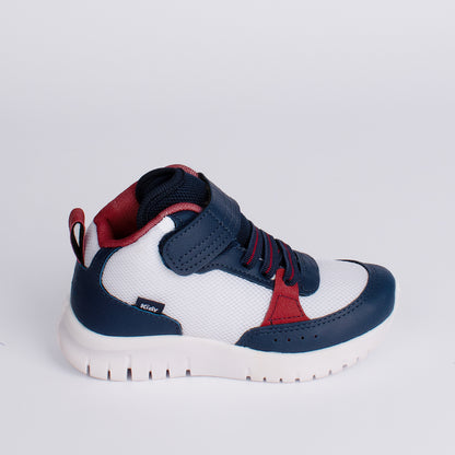 TÊNIS MENINO INFANTIL KIDY ULTRA FLEX CANO MÉDIO BRANCO MARINHO