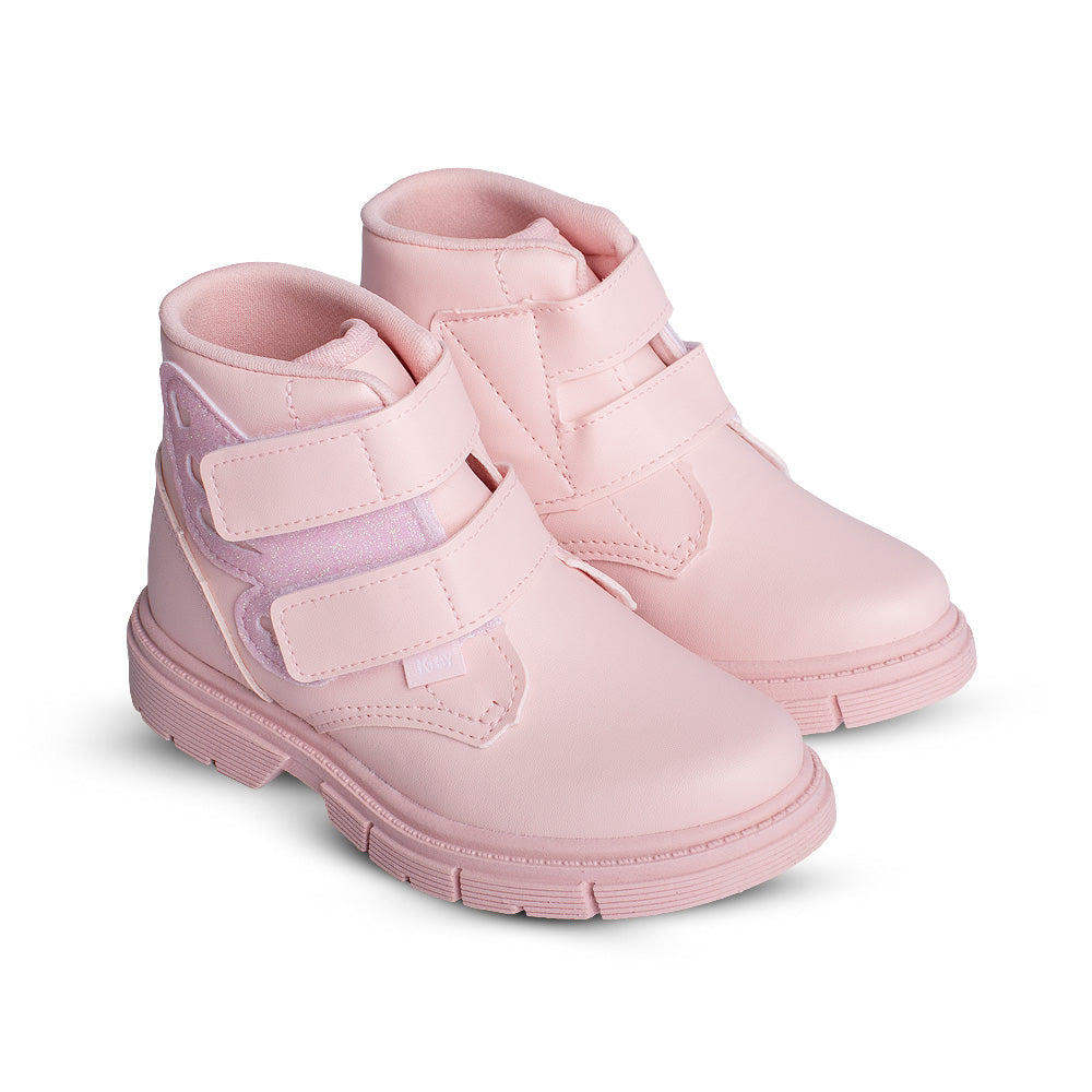 Bota Infantil Menina Kidy Fashion Baby Nude Tiras Aderentes e Palmilha EVA