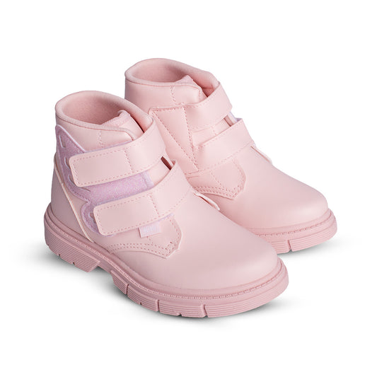 Bota Infantil Menina Kidy Fashion Baby Nude Tiras Aderentes e Palmilha EVA