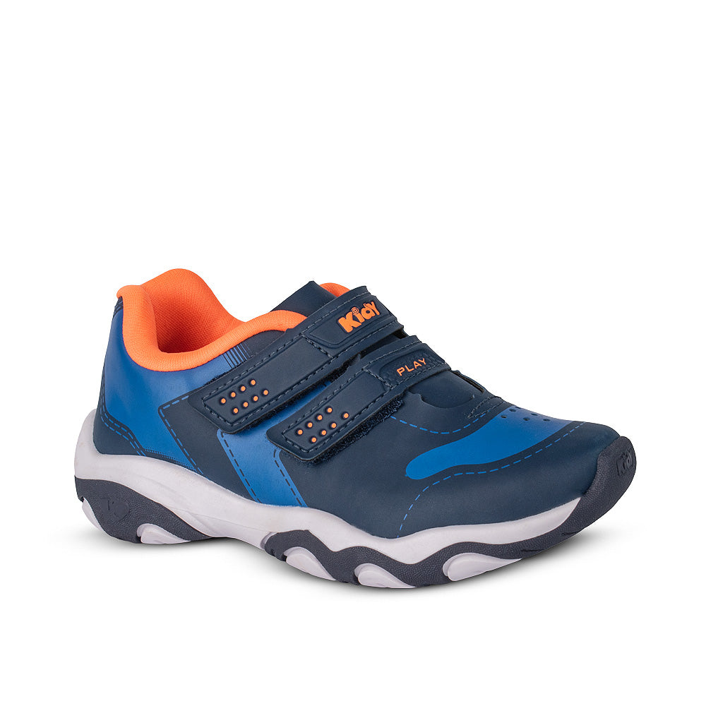 Tênis Infantil Menino Kidy Play Respitec Azul e Laranja