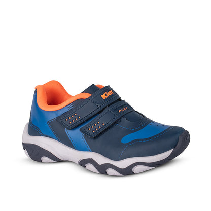 Tênis Infantil Menino Kidy Play Respitec Azul e Laranja