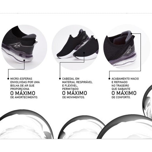 Tênis Menino Infantil K360 Alpha Air Preto e Prata - Kidy