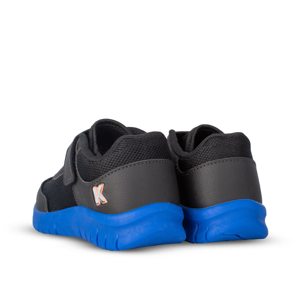 Tênis Infantil Kidy Ultra Flex Preto Azul e Laranja + Brinquedo
