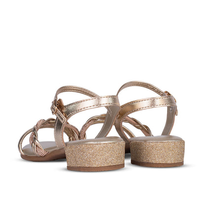 Sandália Infantil Menina Kidy Isis Ouro  Elegante e Confortável