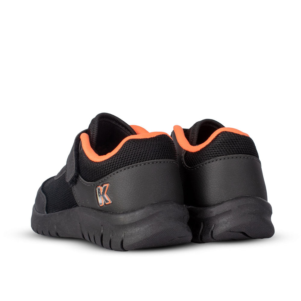 Tênis Infantil Kidy Ultra Flex Preto com Laranja Neon + Brinquedo