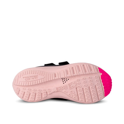 Tênis Menina Infantil Kidy Super Conforto Respitec Preto e Rosa Chiclete