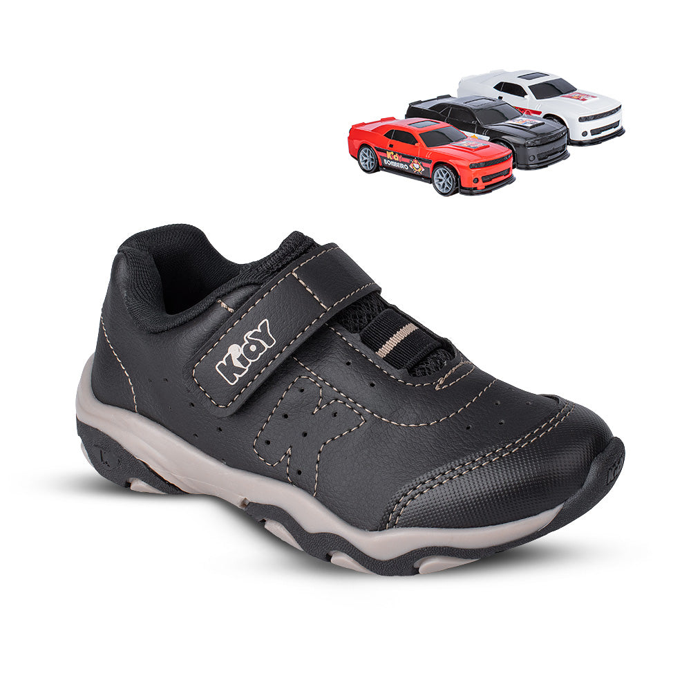 TENIS KIDY PLAY RESPITEC PRETO/BEGE