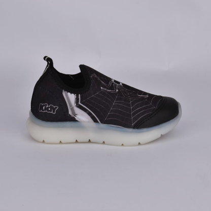 Tênis Infantil Menino Kidy Aranha Flex Ligth Preto Prata