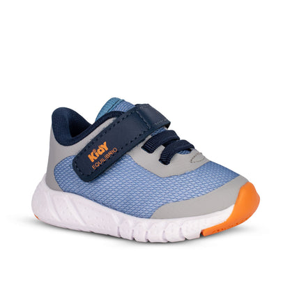 Tênis Infantil Menino Kidy Equilibrio Cinza e Azul Stone Conforto e Segurança