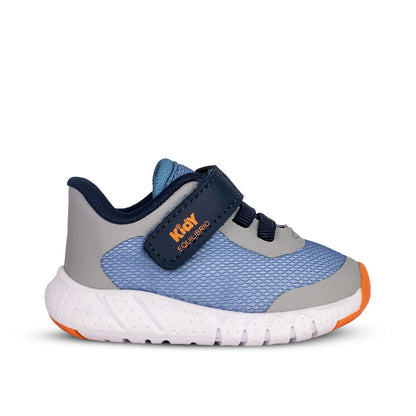 Tênis Infantil Menino Kidy Equilibrio Cinza e Azul Stone Conforto e Segurança
