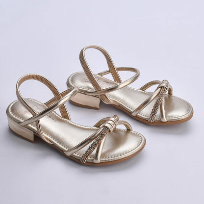 Sandália Infantil Menina Kidy Isis Ouro Conforto e Estilo