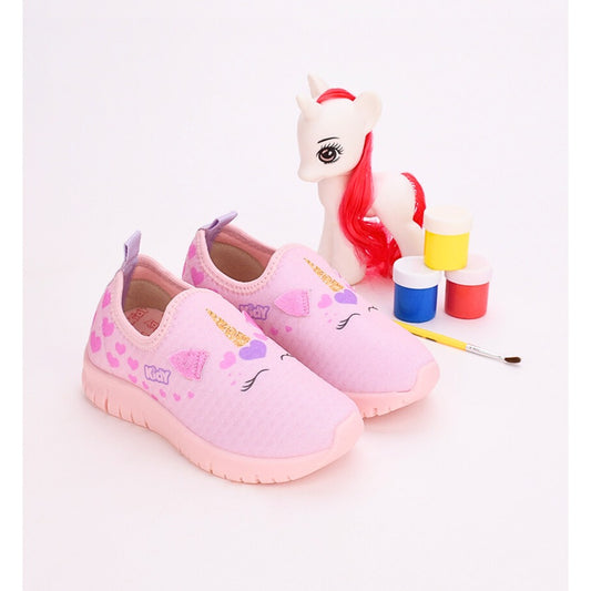 Tênis Infantil Menina Kidy Ultra Flex Com Unicórnio Para Pintar Rosa
