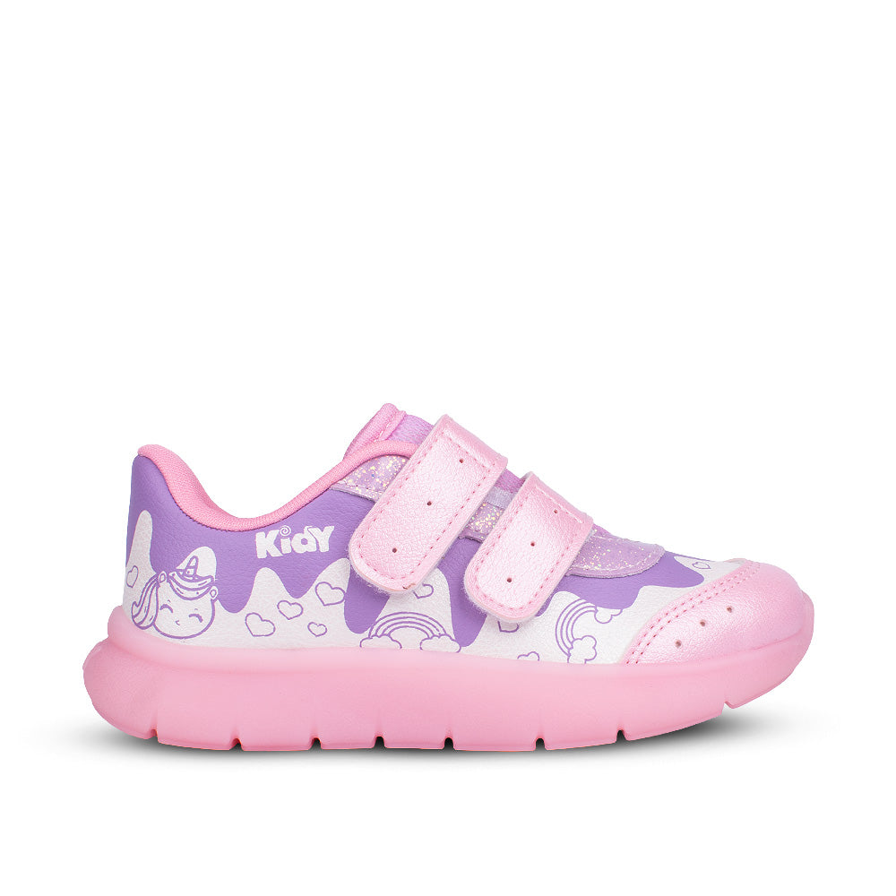 Tênis Infantil Menina Kidy Baby Flex Rosa Unicórnio Brindes
