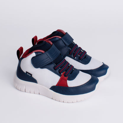 TÊNIS MENINO INFANTIL KIDY ULTRA FLEX CANO MÉDIO BRANCO MARINHO