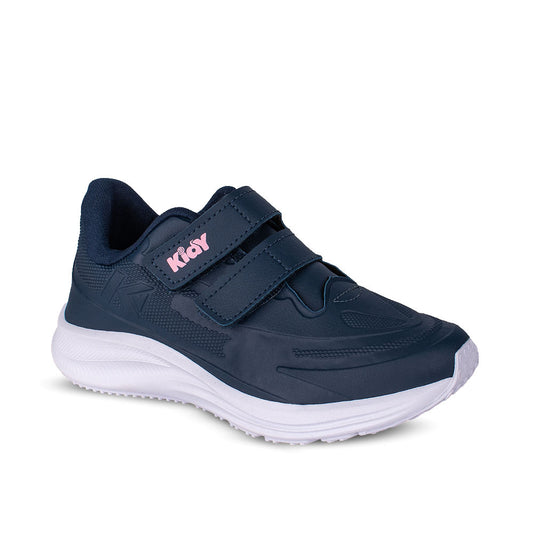 Tênis Infantil Menina Kidy Super Conforto Respitec Marinho/Rosa Tecnologia Respirável