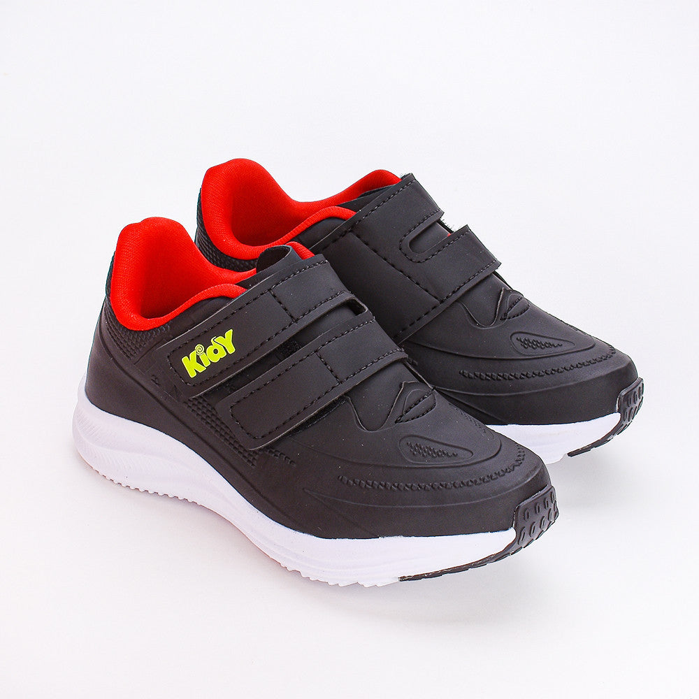 Tênis Kidy Super Conforto Respitec Preto e Vermelho Infantil