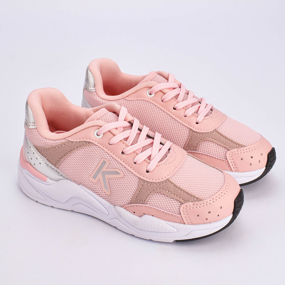 TENIS INFANTIL MENINA  K360 RETRO NUDE/PRATA