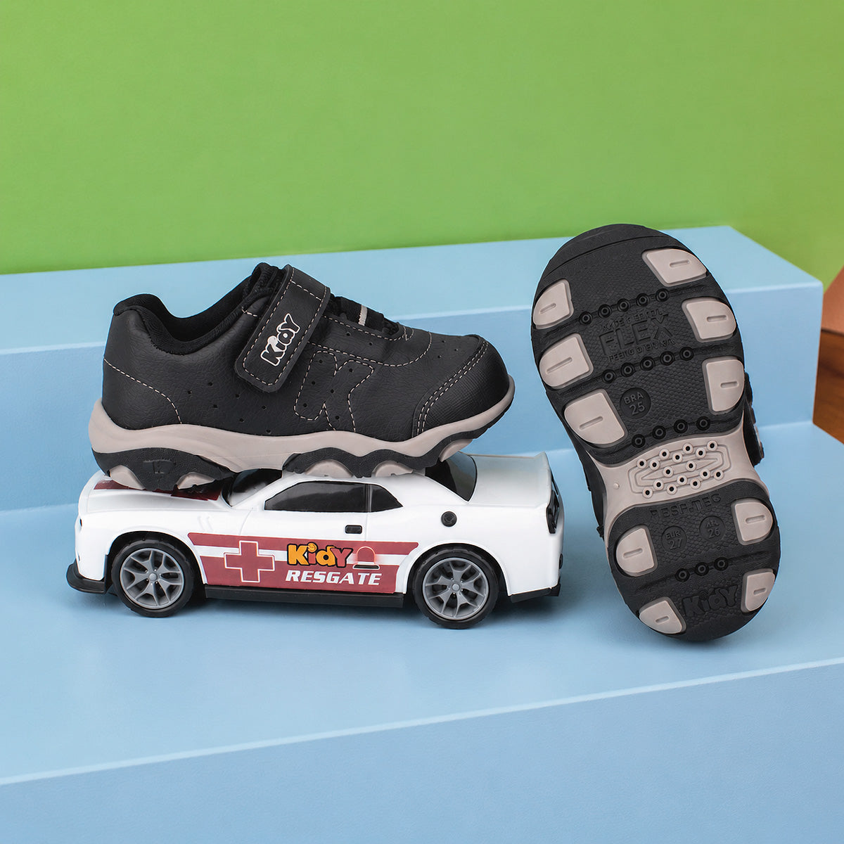 TENIS KIDY PLAY RESPITEC PRETO/BEGE