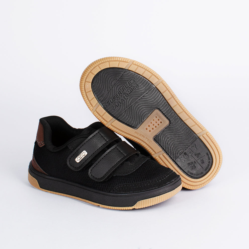 TENIS INFANTIL MENINO KIDY ASTRAL PRETO/MARROM
