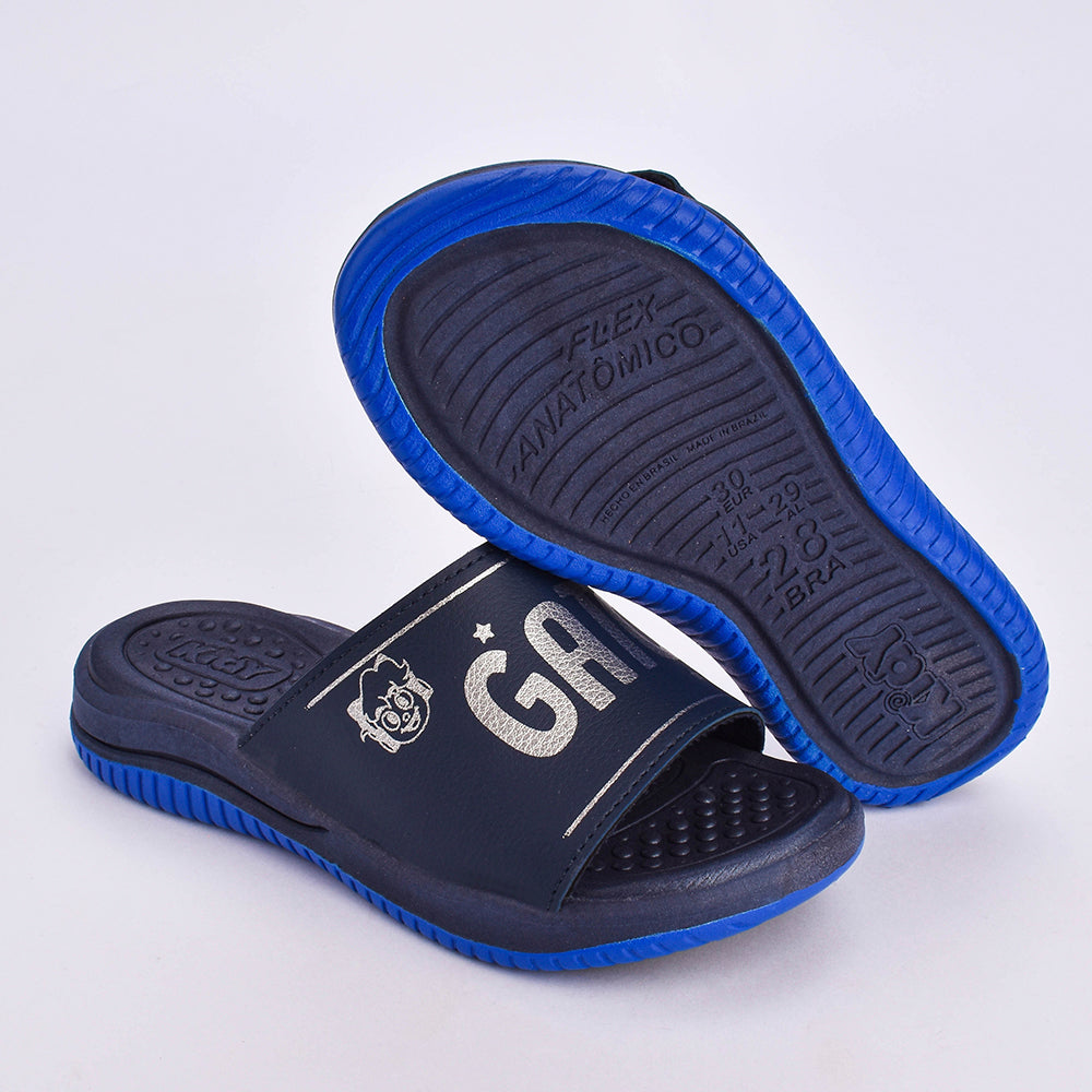 SANDÁLIA Chinelo Infantil Menino Gato Galáctico KIDY FLY  MARINHO/PRATA Kidy