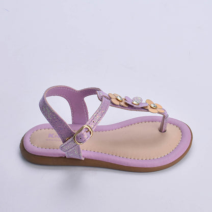 Sandália Infantil Menina Kidy Cristal Lilás com Capivara Agarradinha