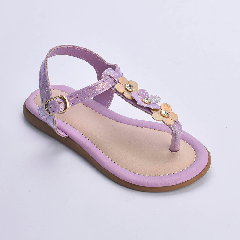 Sandália Infantil Menina Kidy Cristal Lilás com Capivara Agarradinha