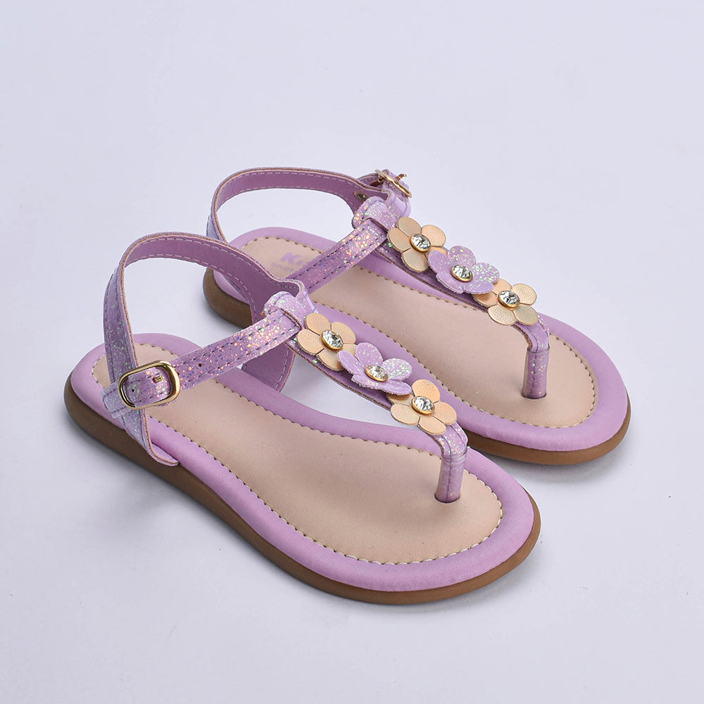 Sandália Infantil Menina Kidy Cristal Lilás com Capivara Agarradinha