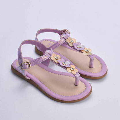 Sandália Infantil Menina Kidy Cristal Lilás com Capivara Agarradinha