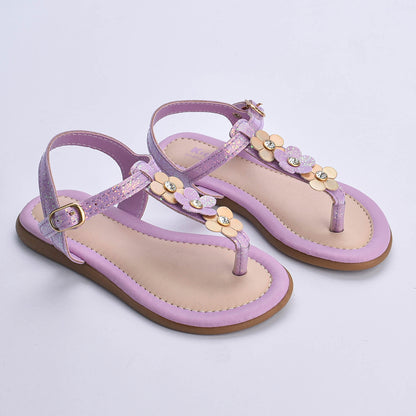 Sandália Infantil Menina Kidy Cristal Lilás com Capivara Agarradinha