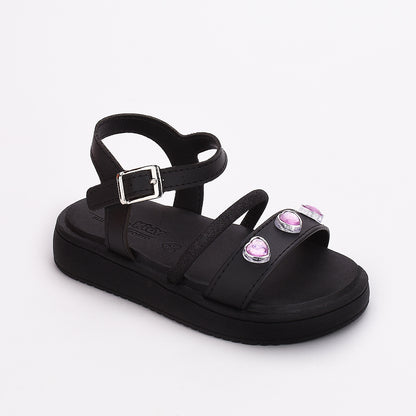 Sandália Menina Infantil Kidy Mini Flat Form Branco e Rosa
