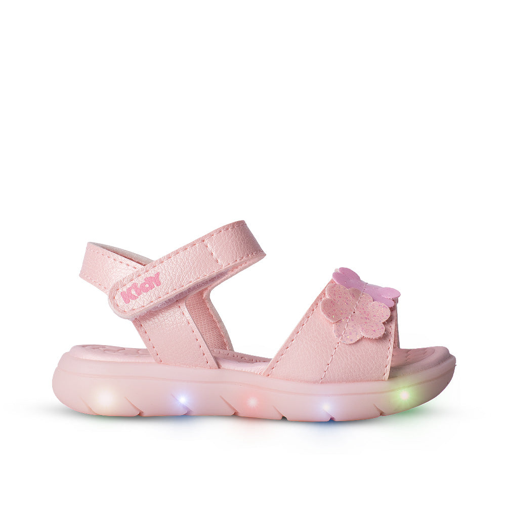 Sandália Infantil Menina Kidy Flex Light Nude com LED 22 ao 27