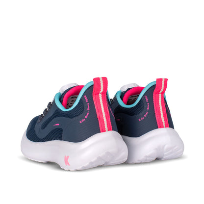 Tênis Infantil Menina Kidy Nuvem Disc Marinho e Pink Leve e Confortável