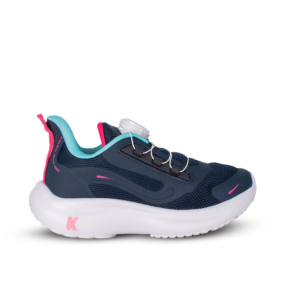 Tênis Infantil Menina Kidy Nuvem Disc Marinho e Pink Leve e Confortável